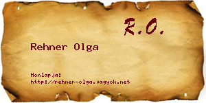 Rehner Olga névjegykártya